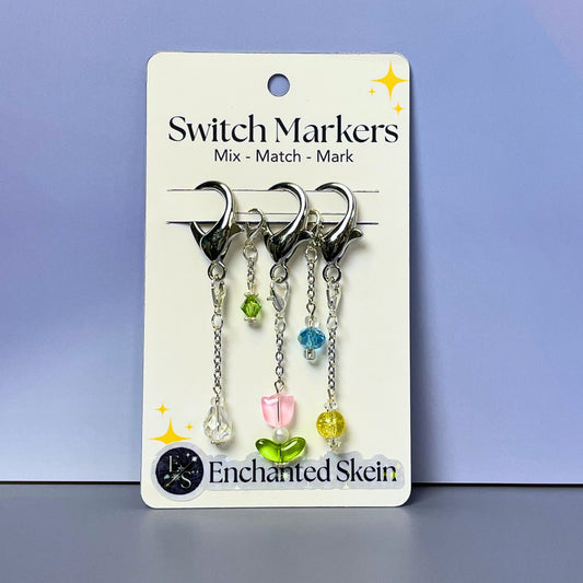 Stitch markers with detachable elements