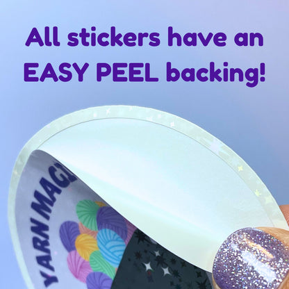 Sticker showing Easy Peel Backing